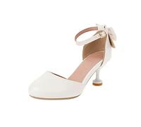 Sandalias infantiles para niña, color blanco, princesa, zapatos de fiesta, con tacón, tacones altos, elegantes, zapatos de verano, zapatos de boda con hebilla, sandalias de fiesta, tallas 28-38