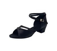 Sandalias infantiles para niña, verano, antideslizantes, ligeras, para exteriores, modernas, informales, de tacón, estrechas, zapatos de baile latinos, zapatos de niña de un solo color, elegantes