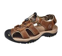 Sandalias informales de piel para hombre, sandalias de verano, para senderismo, playa, senderismo, para correr, al aire libre, versión coreana, para deporte, playa, zapatillas deportivas, marrón, 47