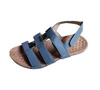 Sandalias informales para mujer para el día a día, con suela plana, diseño cómodo para mujeres conscientes de la moda en, gris, 42 EU