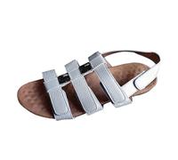 Sandalias informales para mujer para el día a día, con suela plana, diseño cómodo para mujeres conscientes de la moda en, plata, 42 EU