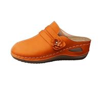 Sandalias informales para mujer, tallas grandes, con diadema de plataforma y puntera abierta, zapatos de pies anchos para mujer de invierno, naranja, 42 EU