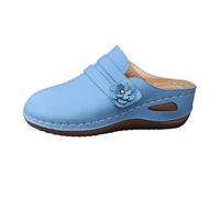 Sandalias informales para mujer, tallas grandes, con diadema de plataforma y puntera abierta, zapatos de pies anchos para mujer de invierno, azul celeste, 41 EU