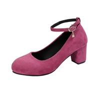 Sandalias informales y elegantes para mujer, zapatos casuales con tacón grueso, perfectas para el uso diario y para combinar con jeans, diseño sin cordones para un ajuste cómodo, hot pink, 39 EU