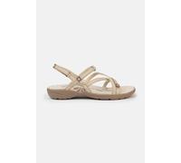 Izas Tencelle V4 Sandalias de Mujer para Verano para Senderismo y Trekking. Calzado de Caminar Deportivo y Cómodo. Sandalias Planas con 3 Ajustadores. Color Beige