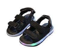 Sandalias LED de verano para niños y niñas, antideslizantes, con luz, cómodas, puntera abierta, huecas, transpirables, con suela suave, ligeras, gruesas, fáciles de sujetar, planas, de ajuste ancho