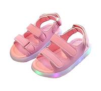 Sandalias LED de verano para niños y niñas, antideslizantes, con luz, cómodas, puntera abierta, huecas, transpirables, con suela suave, ligeras, gruesas, fáciles de sujetar, planas, de ajuste ancho