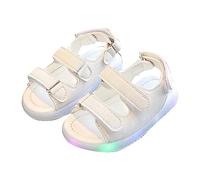 Sandalias LED de verano para niños y niñas, antideslizantes, con luz, cómodas, puntera abierta, huecas, transpirables, con suela suave, ligeras, gruesas, fáciles de sujetar, planas, de ajuste ancho