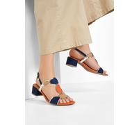 Marco Tozzi Sandalia de tacón para Mujer, Suave Feel Me, Vegana, 2-28230-42, Azul Marino., 38 EU