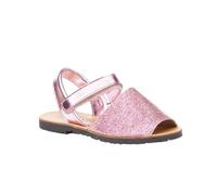 Sandalias Menorquinas para Niñas en Glitter y Piel Mod. 208. Calzado Infantil Made in Spain, Garantia de Calidad. (24, Rosa)
