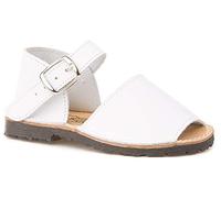 Sandalias Menorquinas Unisex 1ª Calzadura, Todo Piel mod.200. Calzado infantil Made in Spain, Garantia de Calidad. (18, Blanco)