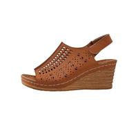 Sandalias Minimalistas Mujer Zapatos Mujer Cuña Sandalias de Informales Con Hebilla de Cinturón Y Parte Inferior Inclinada,Zapatos,Sandalia Ortopedica (Brown,39)