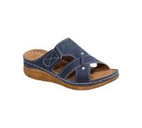 Sandalias Minimalistas Sandalia Cuña Comoda Mujer Zapatillas de Tacón Inclinado Para La Playa Para Mujer Zapatillas Informales Huecas Zapatos Con Parte Zapato Verano de (Navy 37)