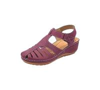 Sandalias Minimalistas Zapatos Verano Mujer Cuña Sandalias Retro Cómodas Y de Verano Para Mujer,Antideslizantes Con Agujeros Para El Coche, Confort Zapatos (Purple,44)