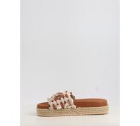 Sandalias Mou MONOBAND ROPE SANDAL FRINGES - BIG LETTER LOGO beig talla 40