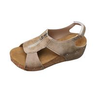 Sandalias Mujer 36, Peep Toe Sandalias de Cuña Sandalias Ortopédicas Sandalias de Plataforma Sandalias con Cremallera Cómodas Sandalias Romanas Sandalias Plataforma Sandalias de Verano Transpirables