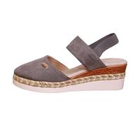 Sandalias Mujer Alpargatas Plataforma Cuñas Sandalias con Cuña Cerrada Sandalias Sandalias de Verano Zapatos de Mujer Zapatos de Punto Hebilla Zapatos de Verano Lino Trenzado, gris, 40.5 EU