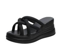 Sandalias Mujer Blanco Cuña Plataau Sandalias de Cuña Muffin Zapatillas Abiertas Slingback Sandalias Huecas Con Correa Cruzada Y Suelas Suave Transpirable Sandalias Mujer Boca De Pescado Sandalias De