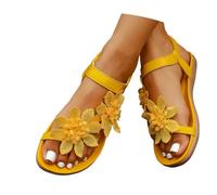 Sandalias Mujer Chanclas Cuñas Esparto Avarcas Menorquinas Espadrilles Tiras Casual Para Andar Y Palas De Cuña Corcho Comodas Deporte Zapatos Comodos Primavera Planas Tacon Medio,Yellow,Amarillo,43