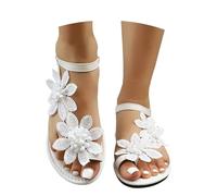 Sandalias Mujer Chanclas Cuñas Plastico Transparentes Hebilla Casual Tacón Caminar Sandalia Romana Don Algodon Cruzadas Comodas Zapatos Tacon Comodos Barefoot Senderismo Trabajo,White,Blanco,37 EU