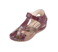 Sandalias Mujer Comodas Plataforma Verano Cerradas Sandalias De Vestir Elegantes Romanas Sandalia Cuero Punta Cerrada Antideslizantes Cuña Planas Zapatos Casuales Moda Hollow Out Boda Piscina Ofertas