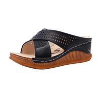 Sandalias Mujer Comodas Verano Chanclas de Dedo Outdoor Fashion Heels Femenino Casual Slippers High On Shoes And Shoes Slippers Sandalias Cerradas Por Delante Vestir Mujer (Blue 37)