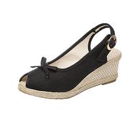 Sandalias Mujer Con Cuña Verano Plataforma De Vestir Sandalias Cerradas Alpargatas Esparto Cierre De Hebilla Elegantes Antideslizantes Yute Sandalia Comodas Casual Tacon Zapatos Moda Fiesta Novia 2025