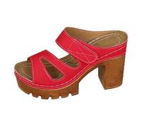 Sandalias Mujer con Tacón Zapatos ortopédicos Antideslizante Sandalias Elegantes Zapatos de Verano Cómodas Zapatillas Transpirables Slip On Open Toe TrekkingsSandalia Interior/Exterior, rojo, 38 EU