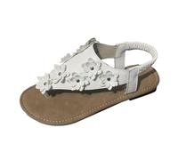 Sandalias Mujer CuñA With Floral Decoration Slip Elastic Back Strap Fully Toe Hollow Out Sandals (White, 42)
