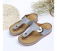 Sandalias Mujer Dressy Summer con Soporte para el Arco Dressy Antideslizante Sandalias cómodas Chanclas Casuales,Plata,US10/EU42