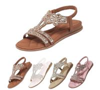 Sandalias Mujer Planas Traseras Cerradas Sandalias Brillo Mujer Verano Sandalias Playa Zapatos Rhinestone Zapatos Con Plantilla Sandalias Al Aire Libre Moda Zapatos Descalzos Cómodos Zapatos de Mujer