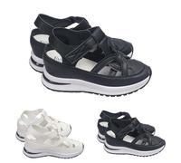 Sandalias Mujer Plataforma Comodas Verano De Vestir Sandalias Cerradas Elegantes Cuero Sandalia Romanas Punta Cerrada Retro Cuña Casuales Zapatos Hollow Out Moda Antideslizantes Fiesta Caminar 2025