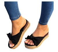 Sandalias Mujer Plataforma Primavera Senderismo Calzado Informal Pantuflas Sandalia Fondo Grueso Casual Antideslizantes Zapatos Bohemias Elegantes Zapatos de Comodas Transpirables de Cuña Clásicos