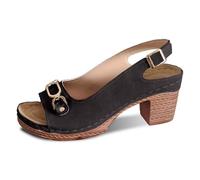 sandalias mujer Sandalias de Mujer Cómodas para Uso Diario con Tacón de Cuña y Punta Abierta Diseño Casual Ideal para Paseos Playa y Temporada Estival (Black, 40)