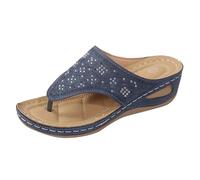 Sandalias Mujer Sandalias de para Mujer Verano Deslizadores Cómodos Tendencias Actuales (Blue, 39)