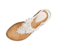 Sandalias Mujer Sandalias informales de mujer para uso diario con punta abierta y diseño transpirable para temporada primavera verano otoño (White, 36)
