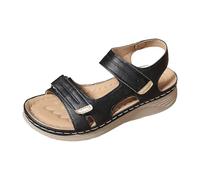 Sandalias Mujer Sandalias Mujer Verano Cómodas, Mulas De Cuero Vintage, Plataforma, Cuentos, Zapatillas Ortopédicas Prima, Zapatillas De Playa De Verano Talla Mujer Cómodo, Le Noir, 39 EU Large