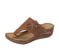 Sandalias Mujer Sandalias Mujer Verano Cómodas, Mulas De Cuero Vintage, Plataforma, Cuentos, Zapatillas Ortopédicas Prima, Zapatillas De Playa De Verano Talla Sandalettes Mujer, marrón, 42 EU