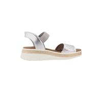 Skechers Mujer Bobs Sun Ray Step Aside Sandalias, Silver Duraleather, 38 EU