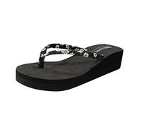 Sandalias Mujer Tacón Sandalias Mujer Verano Cómodas, Mulas de Cuero Vintage, Plataforma, Cuentos, Zapatillas Prima Ortopédicas, Zapatillas De Playa De Verano Talla Zapato Abierto Mujer, Le Noir, 38