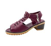 Sandalias Mujer Tacón Sandalias Tacón Mujer Sandalia Cómoda Sandalia Verano Peep Toe Punta Abierta Pescado Boca Verano Grueso Tacón Para Vestidos Y Zapatos De Fiesta Verano, 3 rojos., 40 EU