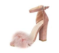 Sandalias Mujer Tacón Sandalias Tacón Mujer Sandalia Verano Sandalia Cómodo Cómodo Confort Grueso Peep Toe Verano Punta Abierta Zapatos Verano Verano Verano, 2 rosa., 41 EU