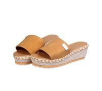 Sandalias Mujer Tacones Plataforma Fashion Cuña Open Toe Espadrilles Casual Verano Deslizamiento en Zapatos Sandalias de Caminar Vestidas(Size:40 EU,Color:Yellow)