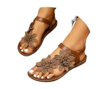 Sandalias Mujer Tacones Suela Corcho Ibicencas Tacon Casual Para Caminar De Zapatos Flamenco Menorquinas Pedreria Rio Comodas Vestir Barefoot Esparteñas Planas Zapatillas Hawaianas,Brown,Marrón,36
