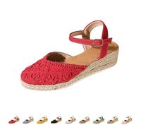 Sandalias Mujer Verano Alpargatas Con Cuñas De Esparto Pala Cerrada Yute Cierre De Hebilla Zapatos Comodos Vestir Casual Alpargatas Cuna Baja Con Plataforma Ligera Ideal Para Flor Boda Fiesta Novia