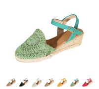 Sandalias Mujer Verano Alpargatas Con Cuñas De Esparto Pala Cerrada Yute Cierre De Hebilla Zapatos Comodos Vestir Casual Alpargatas Cuna Baja Con Plataforma Ligera Ideal Para Flor Boda Fiesta Novia