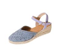 Sandalias Mujer Verano Alpargatas Con Cuñas De Esparto Pala Cerrada Yute Cierre De Hebilla Zapatos Vestir Casual Alpargatas Cuna Baja Con Plataforma Ligera Ideal Para Uso Diario En Primavera Verano