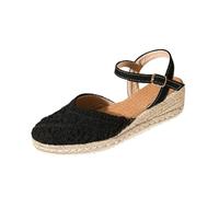 Sandalias Mujer Verano Alpargatas Con Cuñas De Esparto Pala Cerrada Yute Cierre De Hebilla Zapatos Vestir Casual Alpargatas Cuna Baja Con Plataforma Ligera Ideal Para Uso Diario En Primavera Verano