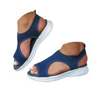 Sandalias Mujer Verano Cómodas Ortopédicas Punta Abierta Zapatos Lavables Casual Ligero Sandalia Antideslizante Transpirable Deportivo Zapatos de Cuña, 02a Azul, 42 EU