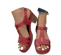 Sandalias Mujer Verano Comodas-Sandalias De Mujer Modernas con DiseñO De Tira En La Puntera CóModas De TacóN Medio VersáTiles para Uso Diario Primavera Y Verano con Cierre De Hebilla